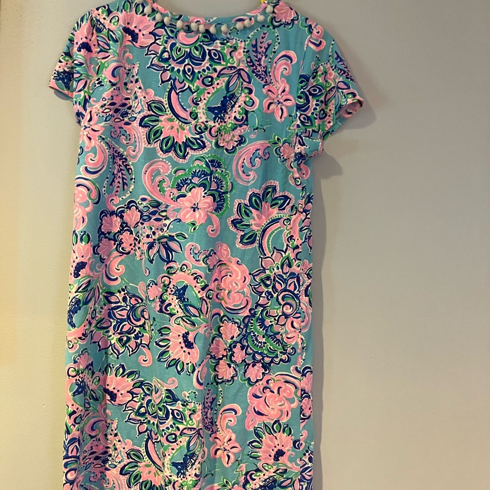 Lilly Pulitzer Pink and Green Paisley Midi Dress